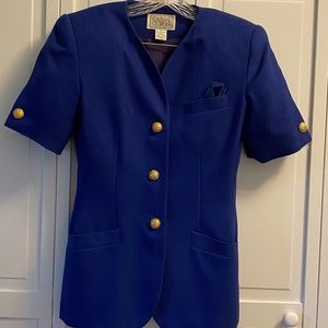 Woman's blue 2-piece blue suit-skirt, size 6